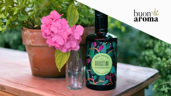 2 Flaschen zu 500 ml Premium Bio Olivenöl Extra Vergine von Agostini aus den Marken 